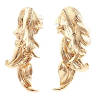 retro gold color irregular leaf drop earrings for woman 2022 trend holiday party jewelry accessories wholesale