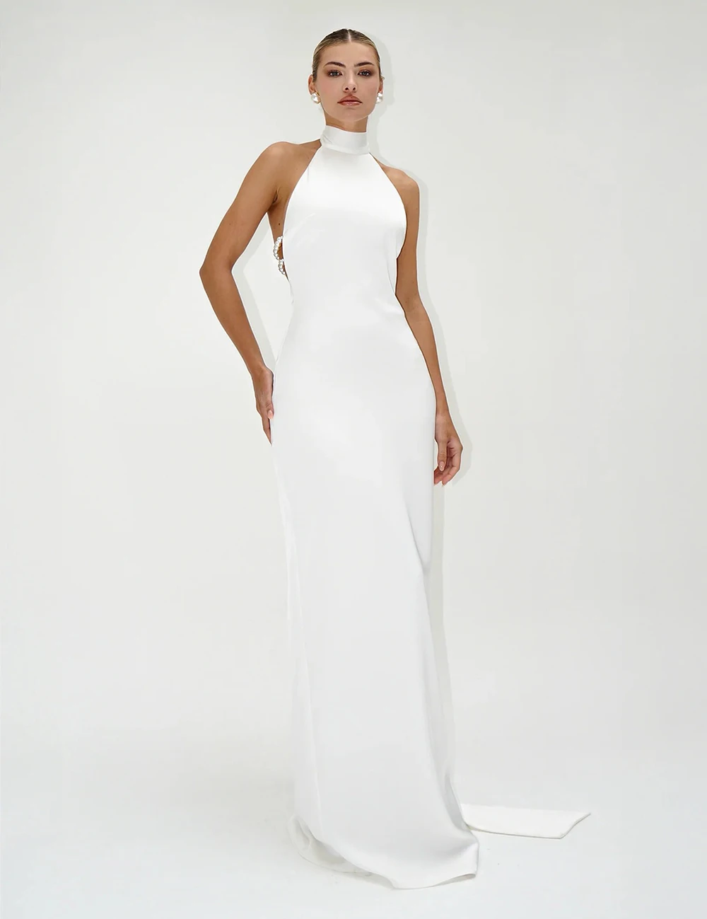 Новинка 2024 женское атласное черное сексуальное облегающее длинное платье Ailigou с