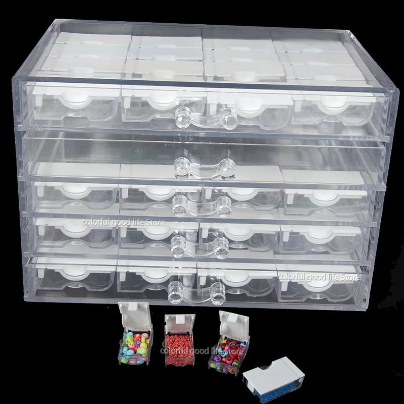 

Elizabeth Ward Bead Storage Portable Container Transparent 48/80 Grids Box