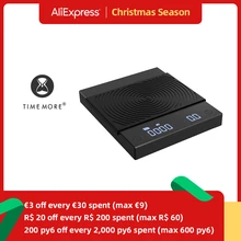 TIMEMORE Store Black Mirror Basic+ New Up Digital Coffee Food Kitchen Scale With Time  USB Light Weight Mini Digital Scale