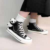 kawaii panda deco canvas shoes womens summer high top sneakers gothic punk hip hop sports shoes vulcanize school girls sneakers