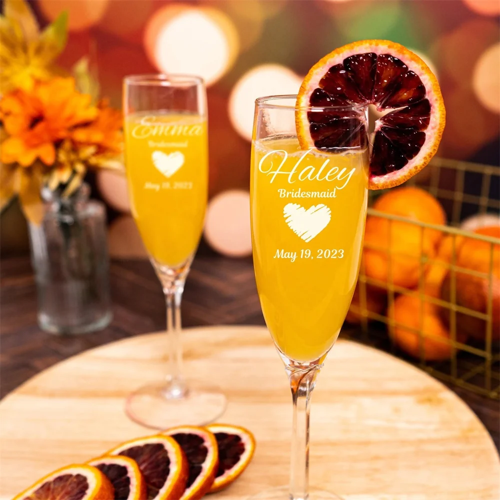 Индивидуализированная флейта цвета шампанского индивидуальные свадебные