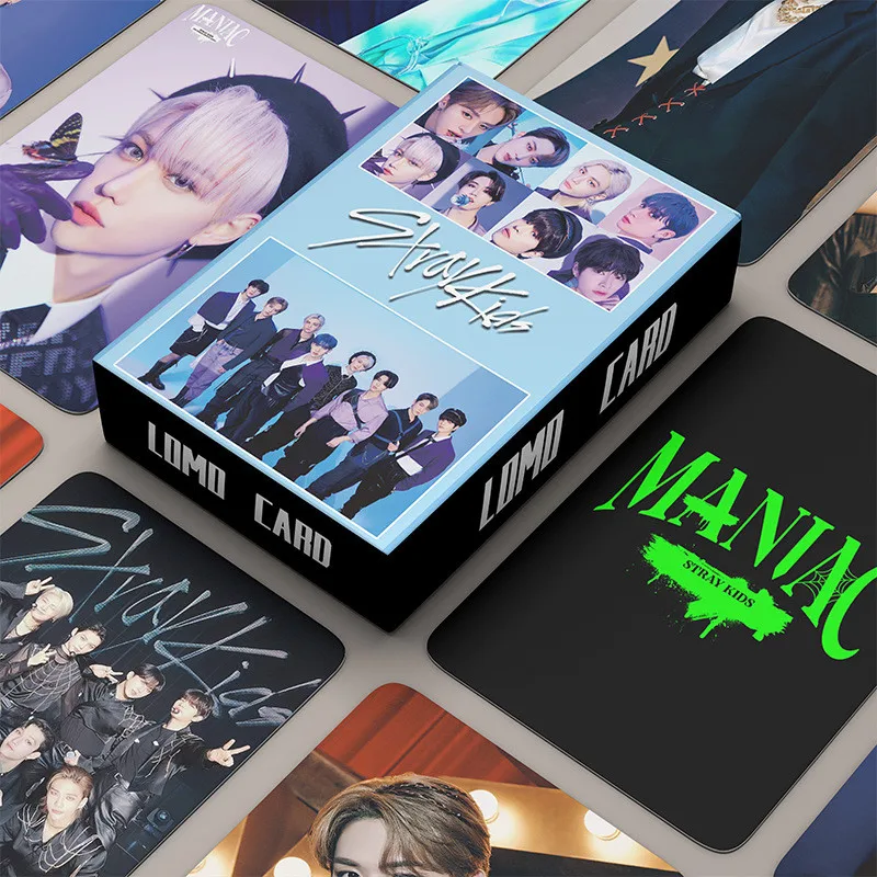 

55pcs/set KPOP Stray Kids New Album Maniac Photocard LOMO Card Double Sides Postcard Bang Chan Hyun-Jin Fans Collection Gift