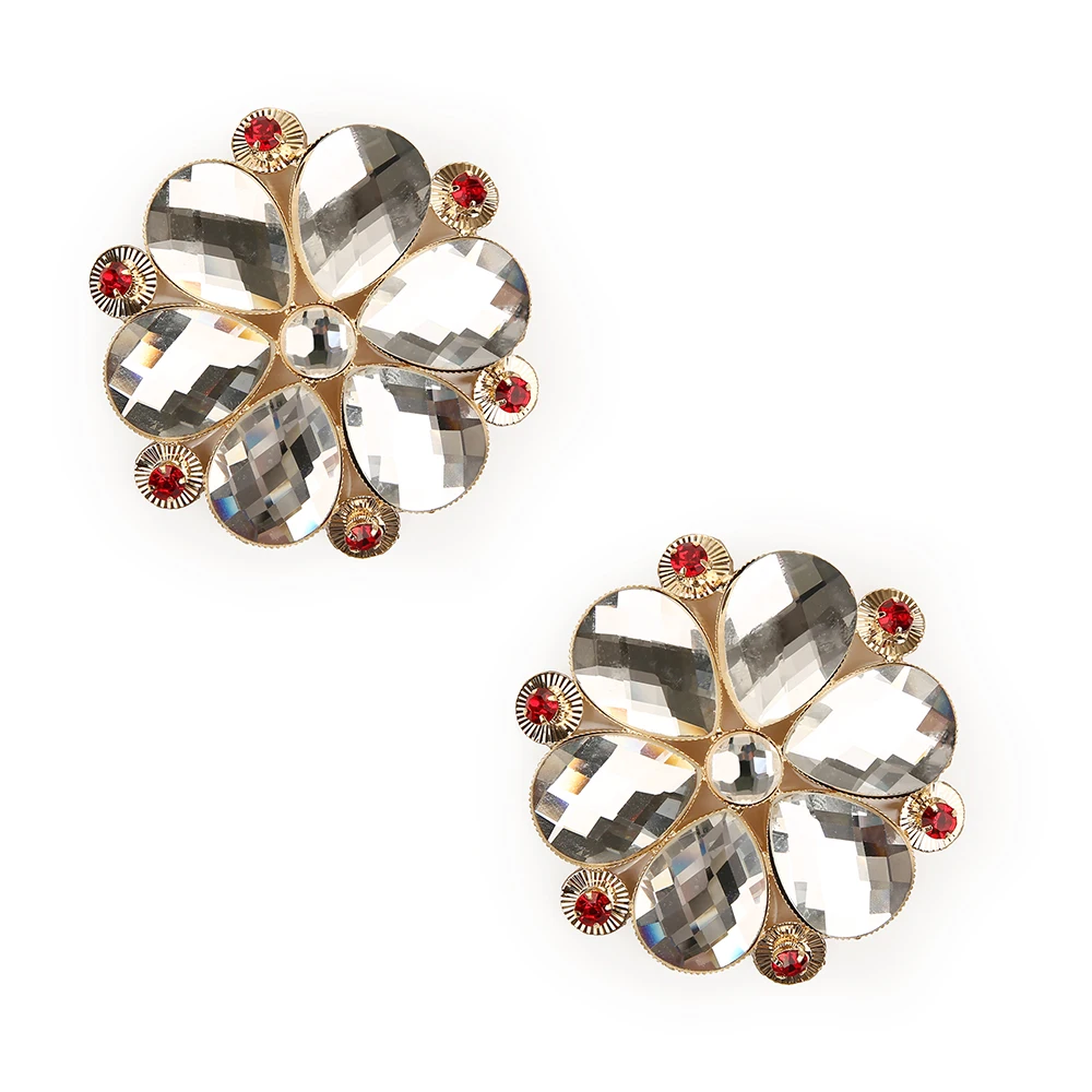 Women's Sexy 1 Pair Rhinestone Decor Nipple Cover Reusable Protector Breast Wear Petal Nipple Pasties Bra Pads Chest Stickers