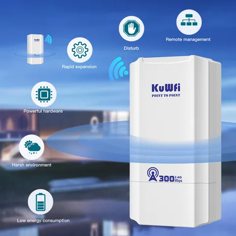 KUWFI 300 Мбит Беспроводной Wi-Fi Мост 24 ГГц