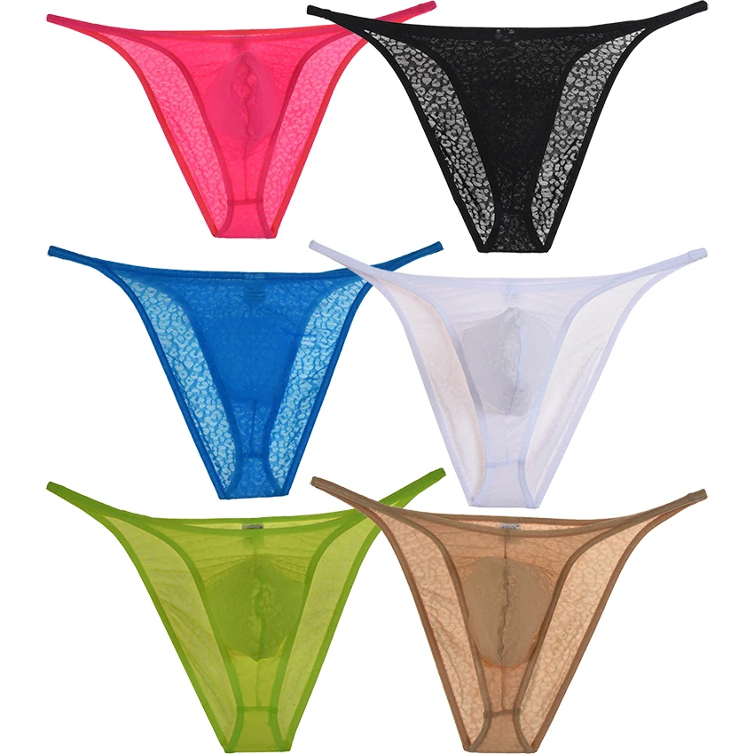 

Men's Iscover Allure In Brazilian Hipster Sexy Bikini Briefs Jacquard Lace Elegance With Cheeky Charm Elevate Your Style
