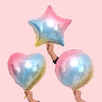 18inch rainbow star foil balloons round shape heart helium balloon baby shower decoration birthday supplies