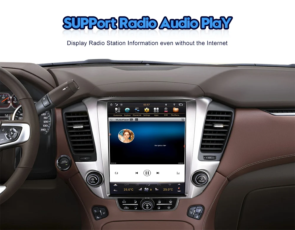 Автомобильный мультимедийный плеер Android Radio для Chevy Tahoe Suburban GMC Yukon 2015-2021, 2 DIN автомобильный стереоприемник PX6 с навигацией GPS.