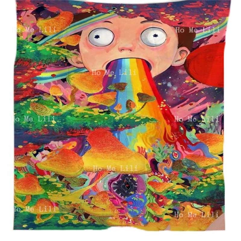 

Psychedelic Mushroom Home Decor Mandala Wall Hanging Witchcraft Hippie Style Tapestry For Living Room Bedroom Dorm