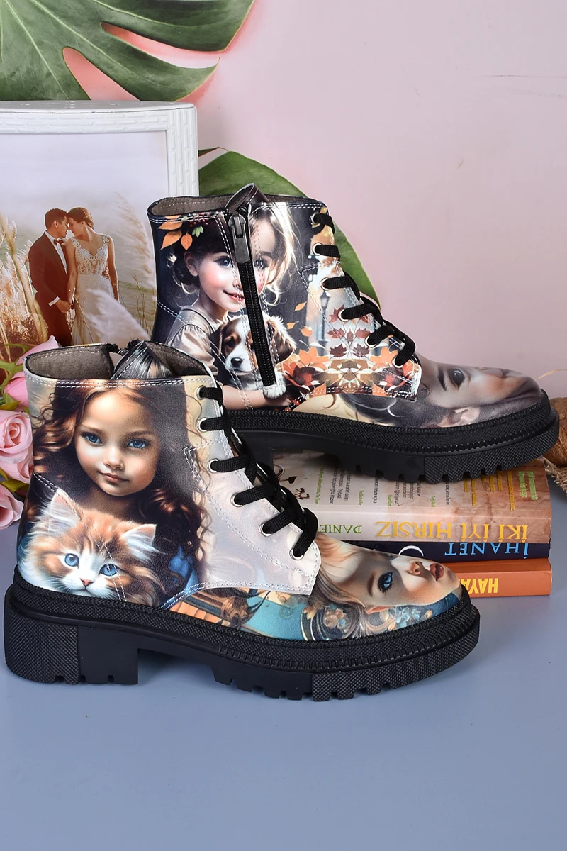 8034 милые женские ботинки