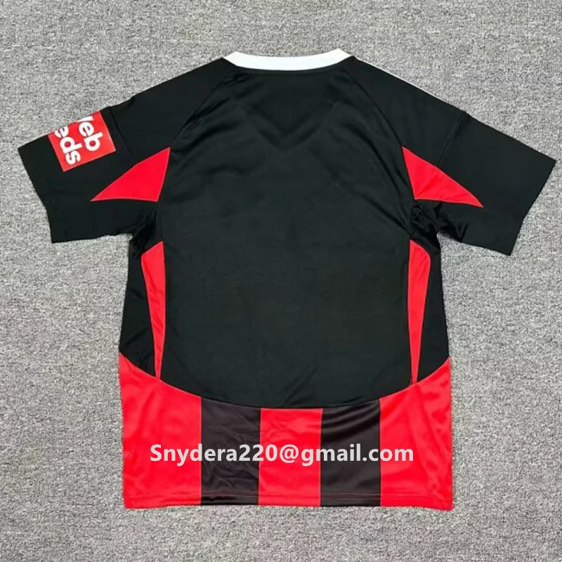 24/25 Fulham Away Красные быстросохнущие тренировочные рубашки