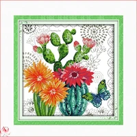 cute goldfish and flowers cross stitch kit diy pattern 14ct 11ct embroidery set dmc needlework home decoration craft painting