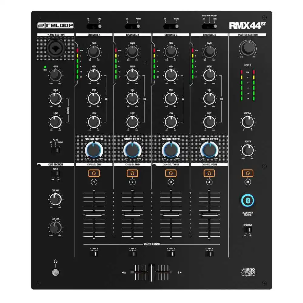 

BIG DISCOUNT ON Reloop RMX-44-BT 4-channel Bluetooth DJ Mixer