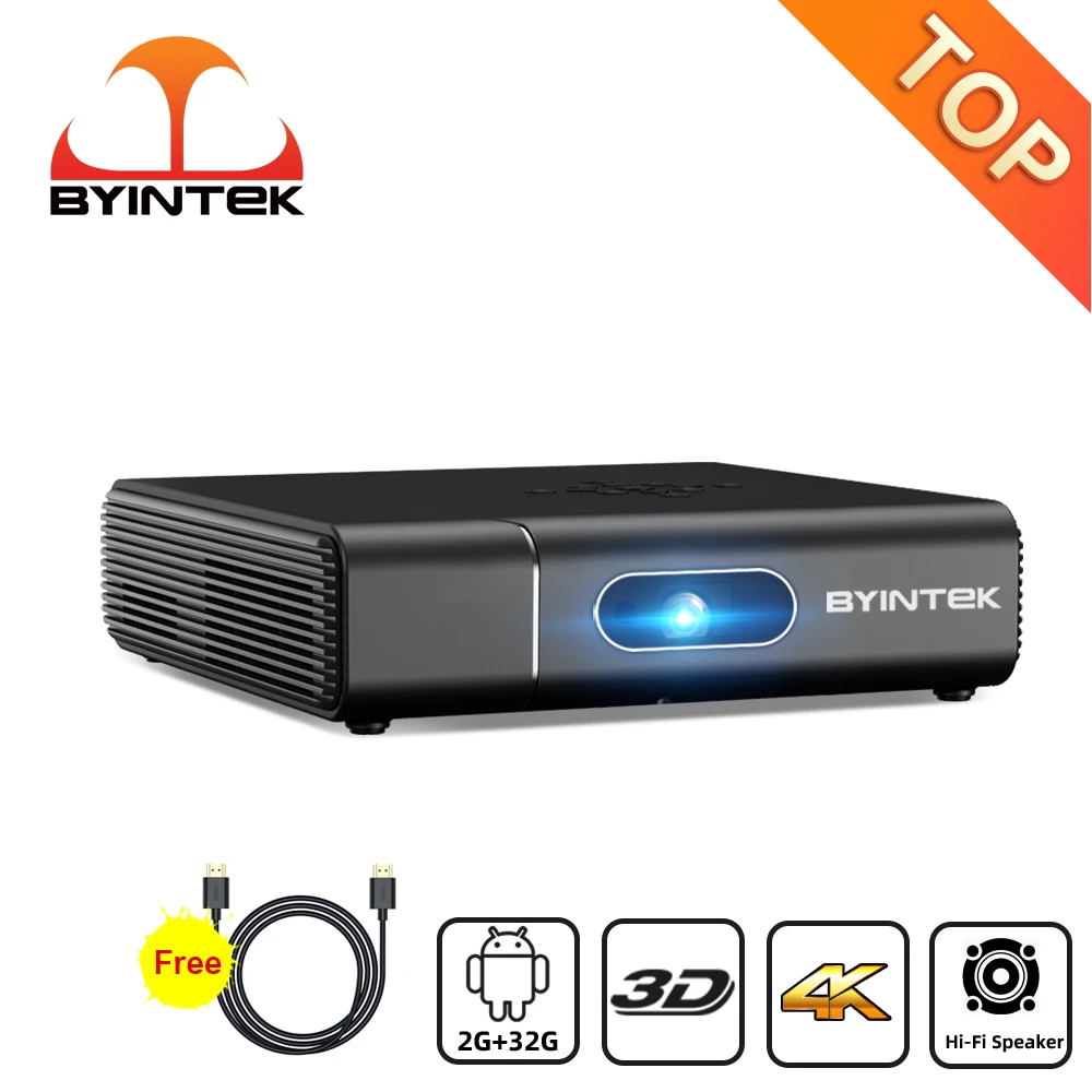 BYINTEK U30 Pro 3D Android Smart TV Wifi портативный домашний светодиодный DLP Мини Full HD 1080P 2K