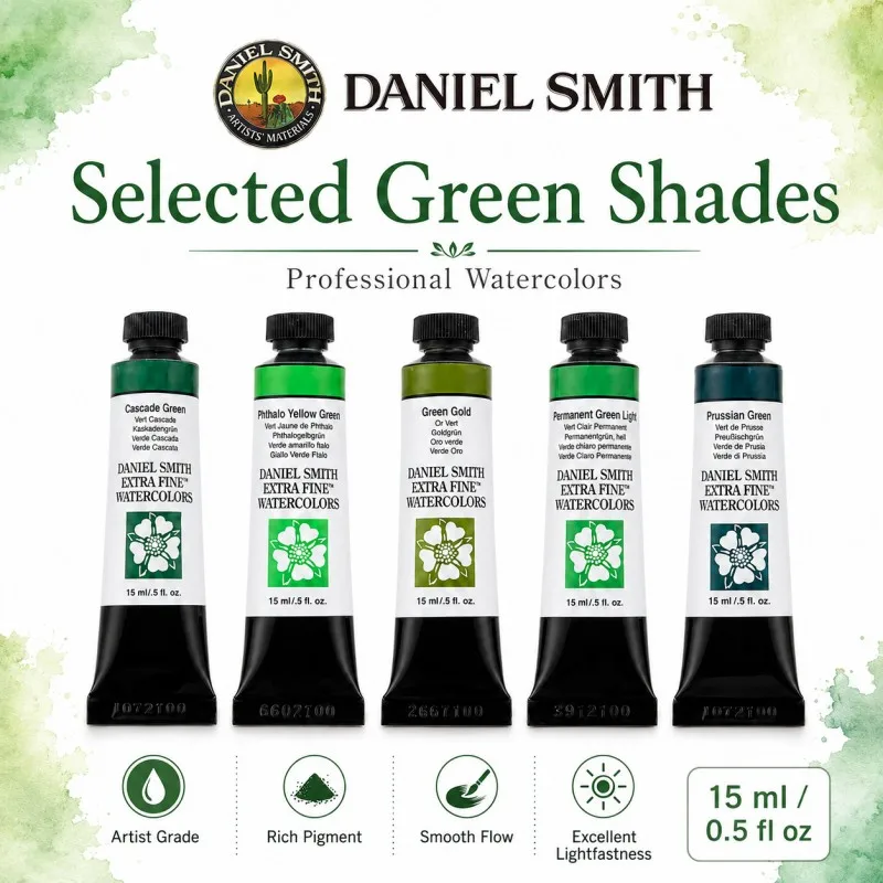 Фото Акварельная краска Daniel Smith DS Extra Fine, 15 мл, профессиональная, серия Green, пигмент для рисования, художественные принадлежности №4