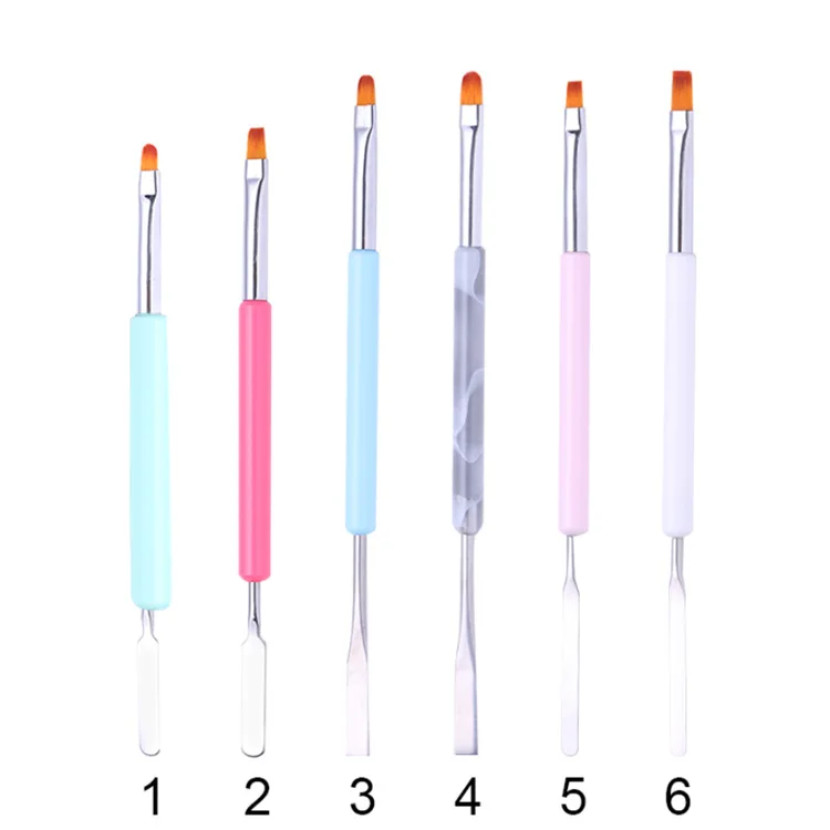 6Pcs Nail Brush Nails Art Pen Double Head Rod Drawing Liner Supplies Brush UV Gel Painting Manicure Accessoires Tools