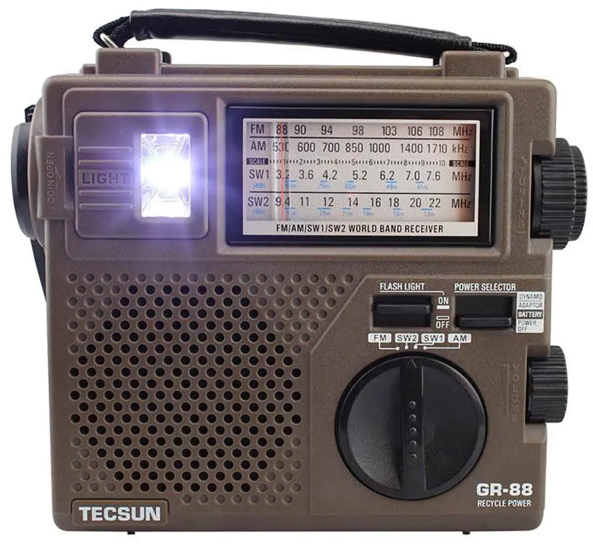 Portable Radio for hike Tecsun Green-88 (export version) sand |