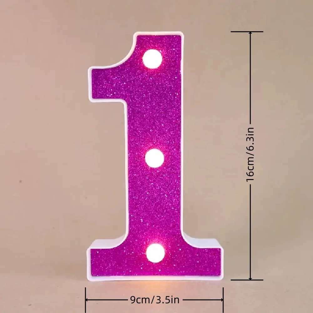 

LED Ночник Фиолетовый Светодиодный Буквы Цифры 16 см