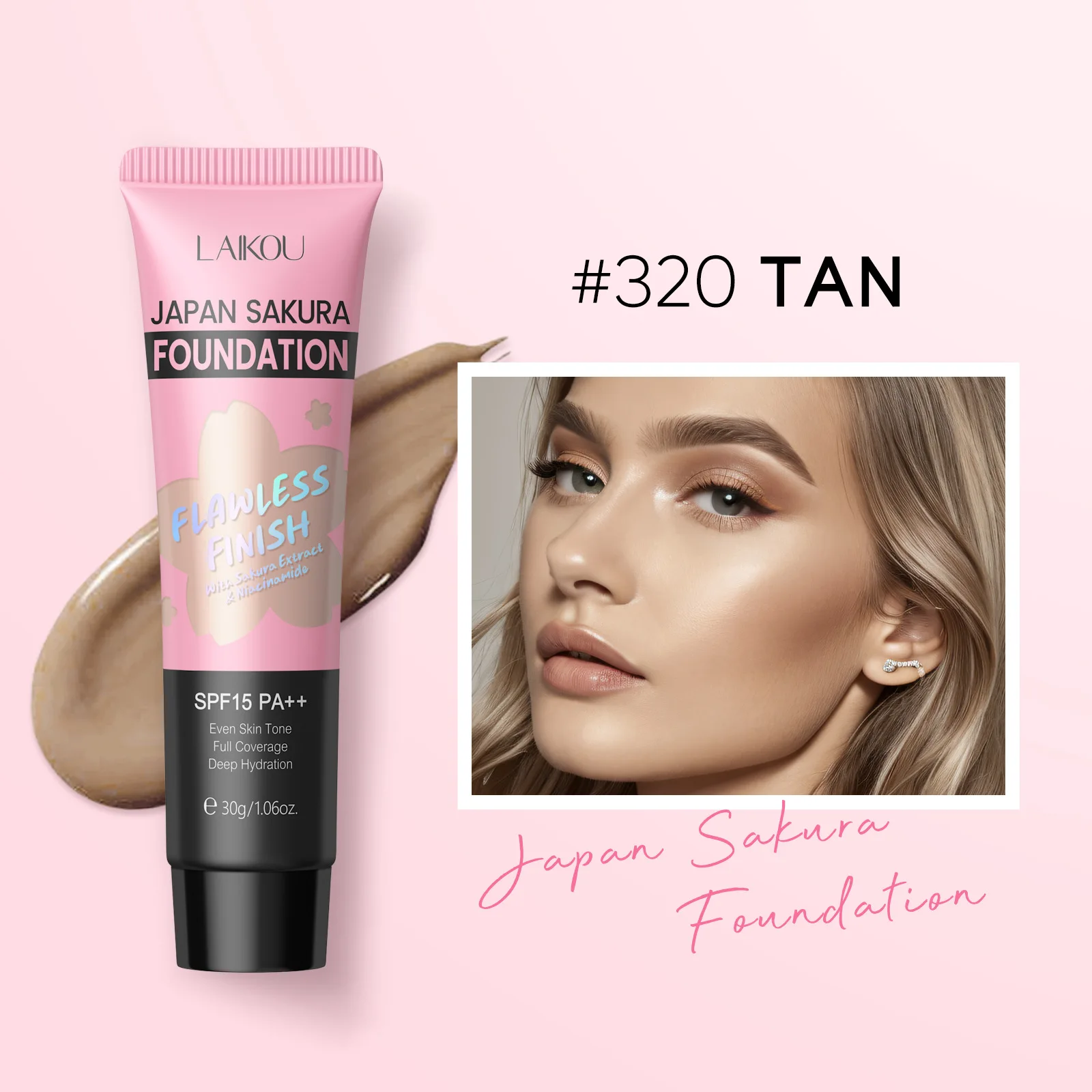 LAIKOU Sakura основа для макияжа женский крем Женский увлажняющий крем для контроля жирности водонепроницаемый 30 г (art.: 3920c74908f58) - 3920c74908f58
