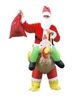 jyzcos christmas santa claus costume cosplay inflatable suit adult red mascot turkey ride santa claus role play outfits