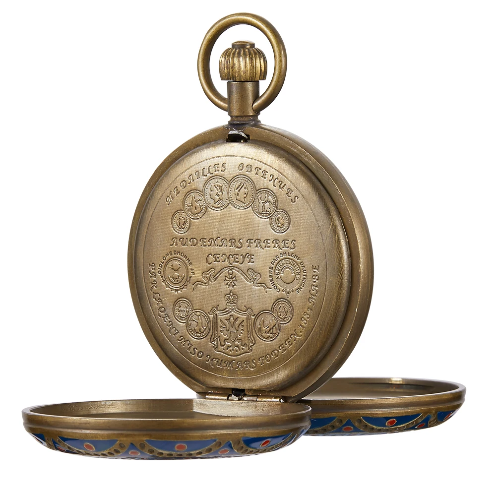 Antique Vintage 2 Sides Open Case Pocket Watches Mechanical High quality fashion pocket watch necklace for ladies elegant men ge
