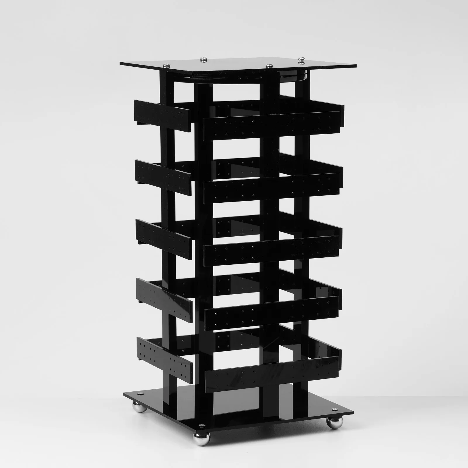 Подставка для украшений Вертушка 5 ярусов 64 пары пластик 15×15×32 см