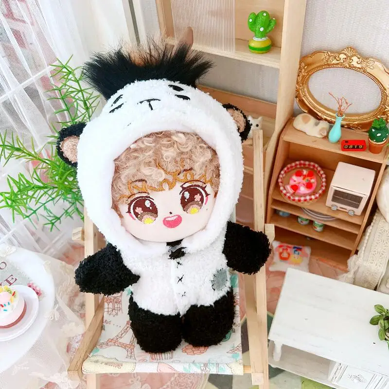 

20cm Dolls Plush Kpop Onesie for mini Skz EXO Genshin Suit Halloween Gift Change Dressing Game Kids Toys Free Shipping Items