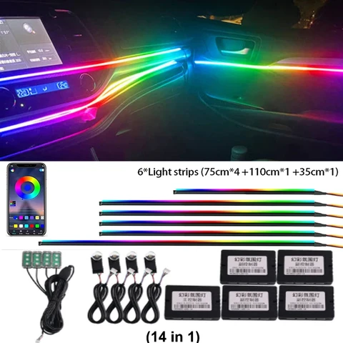 Для Honda LIFE салон автомобиля декоративный окружающий свет RGB 64-цветный светодиодный умный пульт дистанционного управления энергосберегающий эффективный комплект