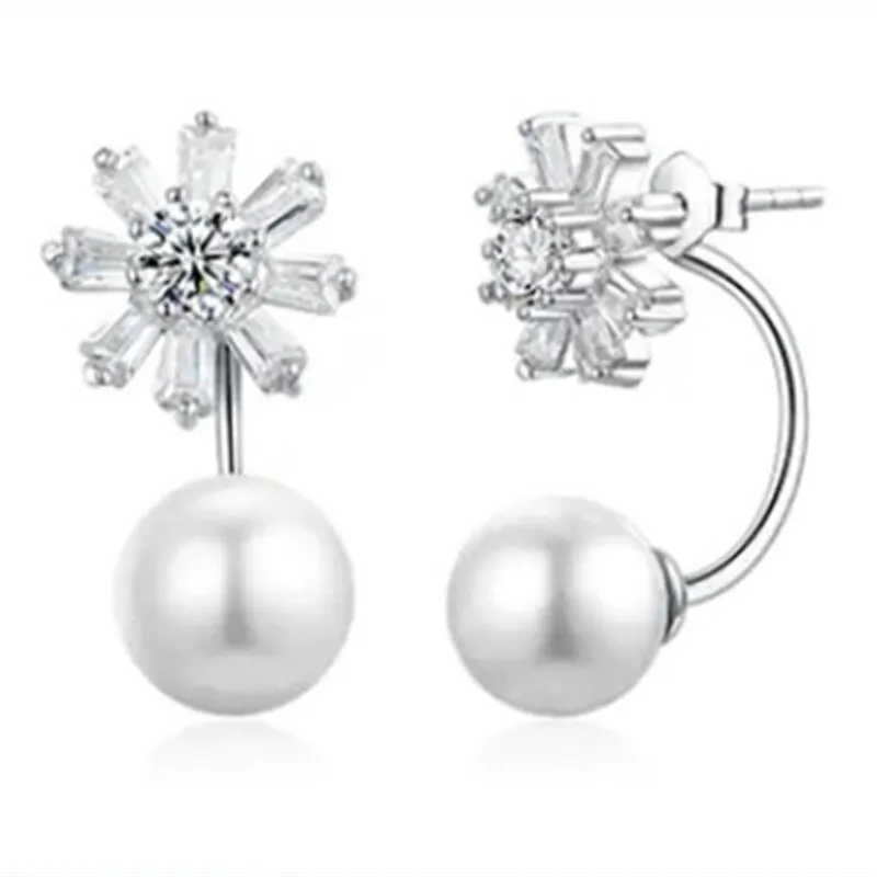 

Daisy Pearl Fashion 925 Silver Earrings Bow Earrings AAA+ Quality Handpicked Freshwater Cultured Stud Pearl Earrings