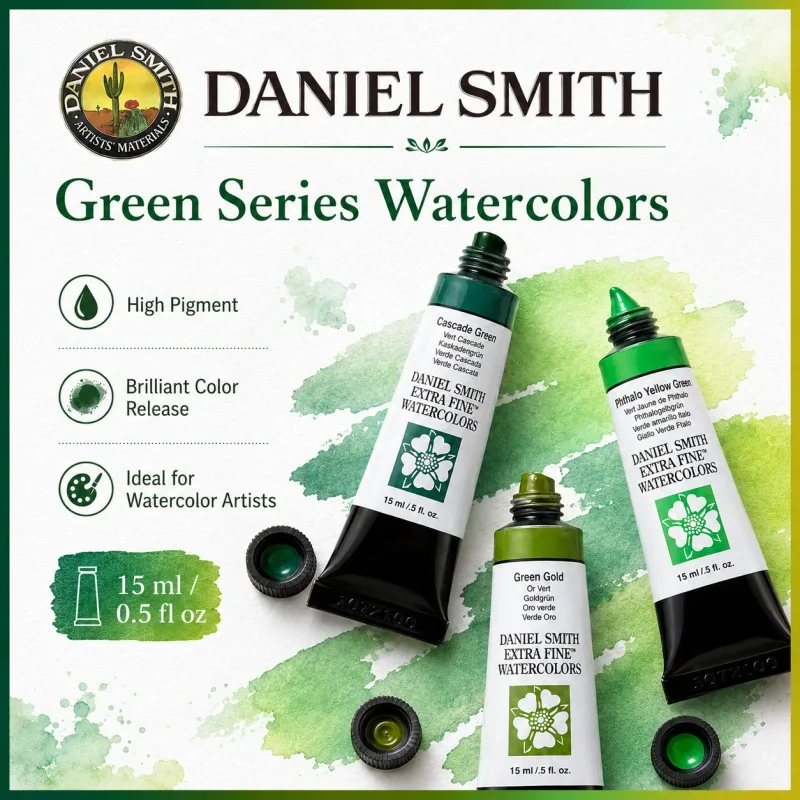 Фото Акварельная краска Daniel Smith DS Extra Fine, 15 мл, профессиональная, серия Green, пигмент для рисования, художественные принадлежности №3