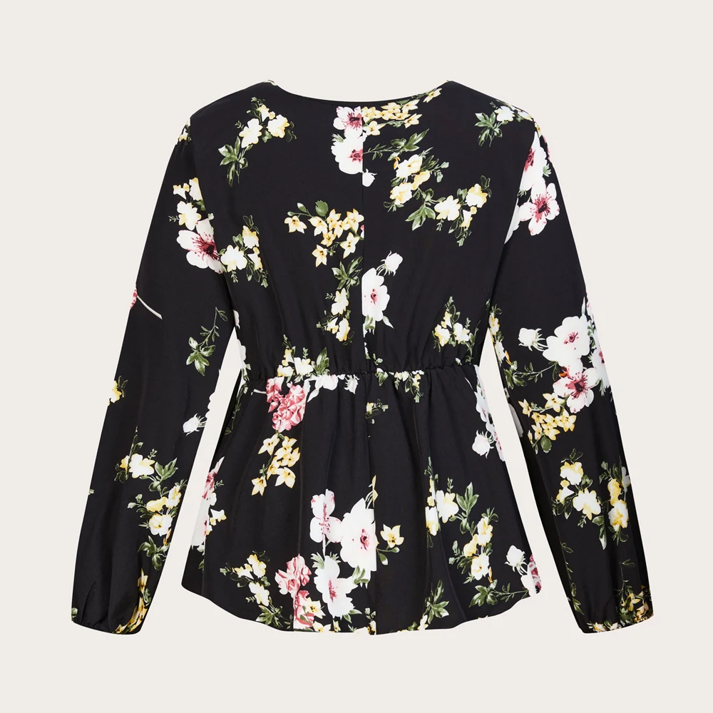 Plus Size 4XL Blouses Tops Women Autumn Winter 2022 Floral Print Oversized Long Sleeve Large Clothing Casual Ladies T Shirts