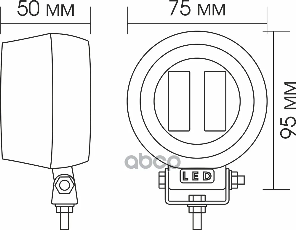 Фара Светодиодная Wl-520 Вымпел (Неон. Обод, Кругл., 2led, 20w) ВЫМПЕЛ арт. 5251