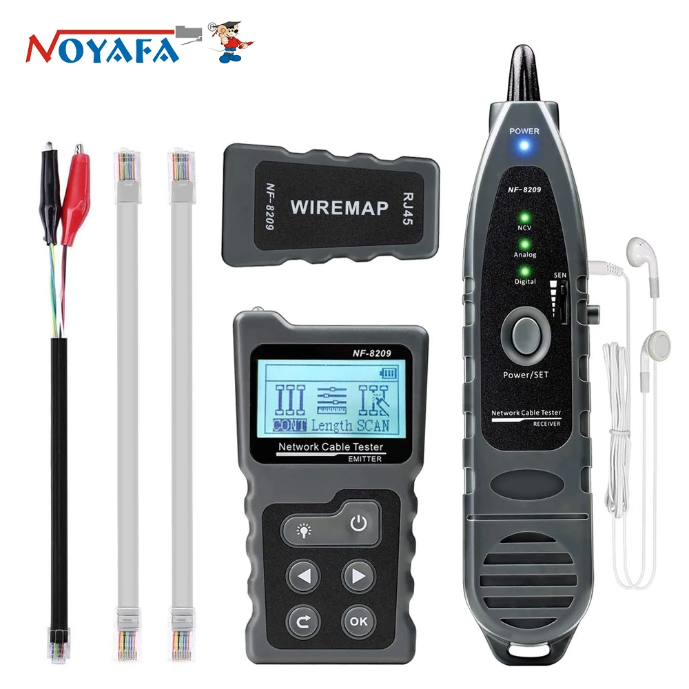 Сетевой кабельный трекер NOYAFA NF- 8209 тестер кабеля Cat5 Cat6 PoE определитель расстояния