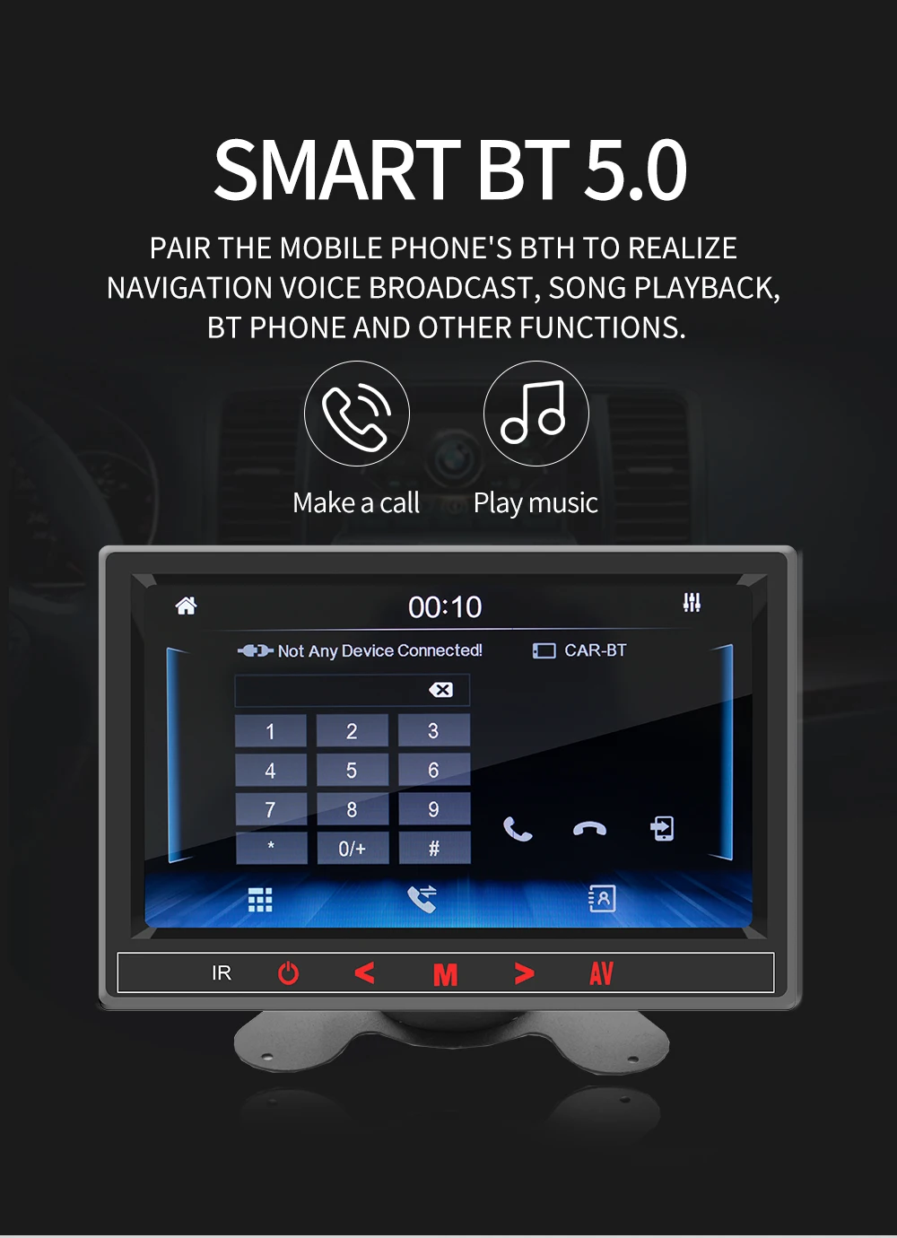 Портативный автомобильный монитор ESSGOO 7-дюймовый экран система Wince Bluetooth mp5-плееры