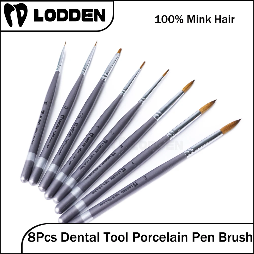 8 шт. фарфоровая ручка кисть из 100% норковых волос стоматологический инструмент