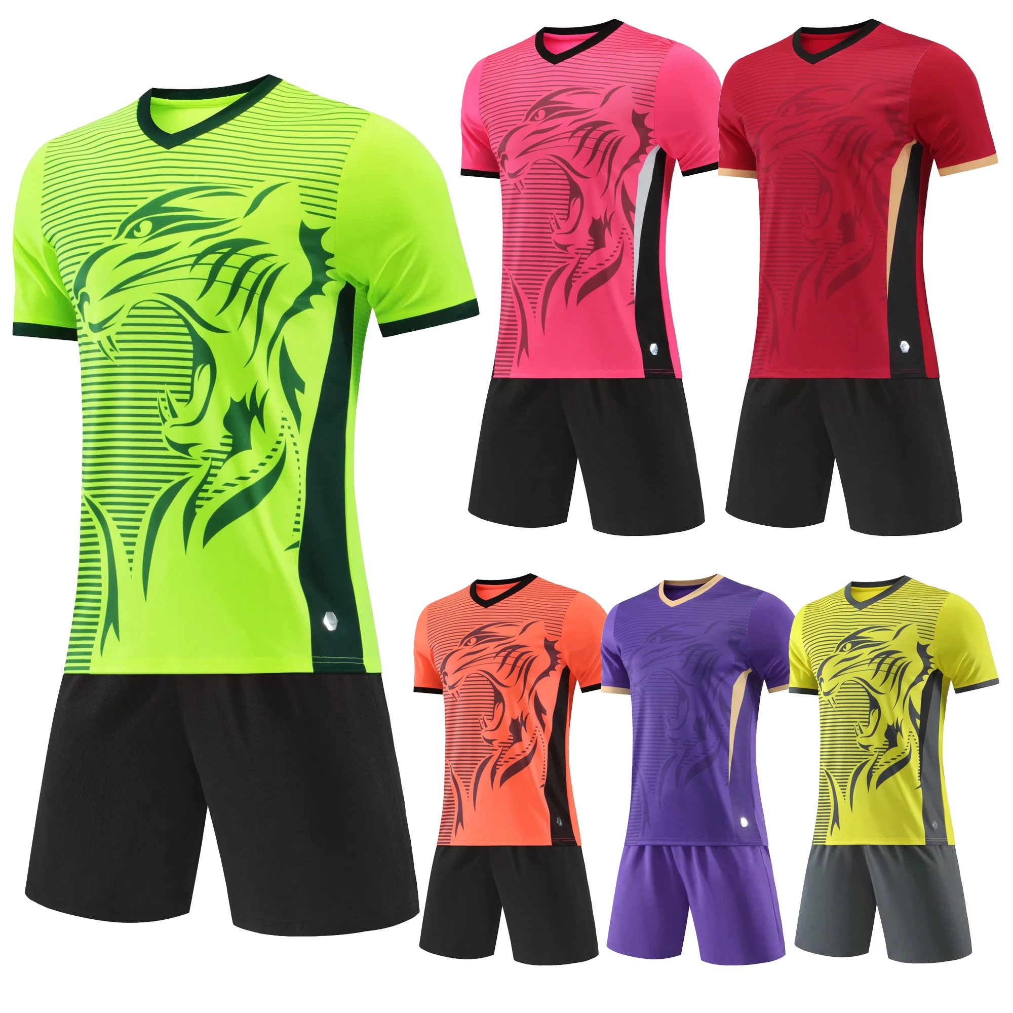 Adult Football Jerseys Men Women Soccer Clothes Sets Short Sleeve Football running Uniforms Soccer Tracksuit Jersey with Socks