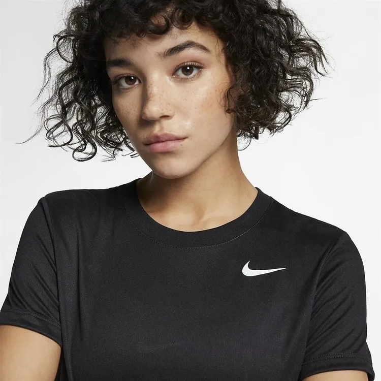 Nike Женская черная футболка W Nk Dry Leg Tee Crew - AQ3210-010