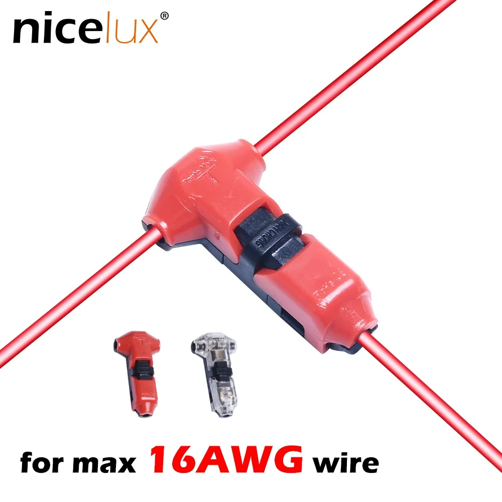 

Electrical LED Wire Connector Terminals for 16AWG 18AWG No Stripped Wire Crimping Tips Cable Lugs Shoe Scotch Lock Quick Splice