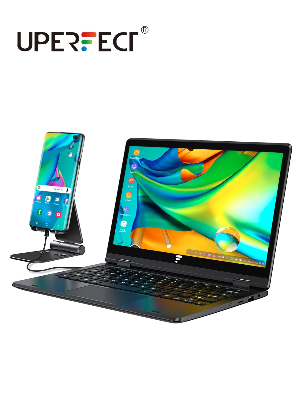 

UPERFECT X Mini 11.6Inch Lapdock 1080P FHD Portable Monitor With Touchscreen & Rechargerable Battery HDMI USB Type C IPS Screen