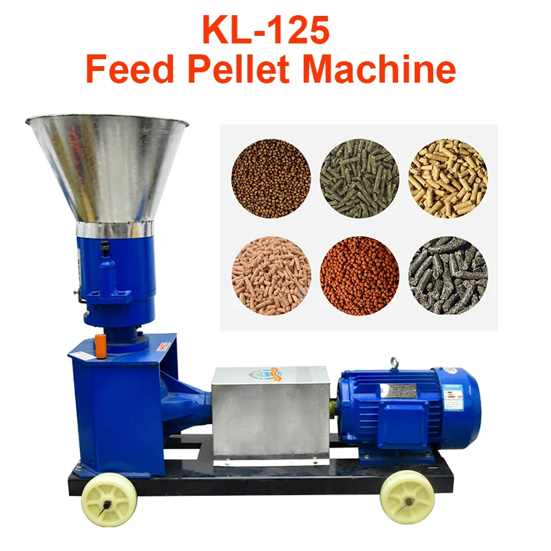 KL-125 Pellet Mill Multi-function Animal Feed Food Pellet Making Machine Household 80-100kg/H 4.5KW Granulator 220V/380V