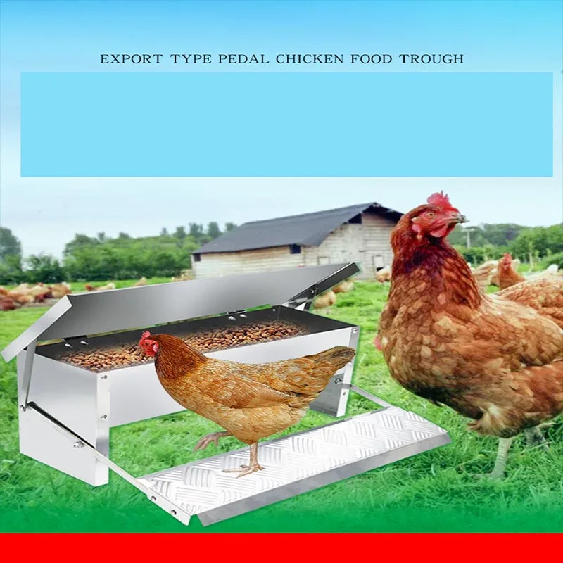 Автоматическая кормушка для птицы лоток из нержавеющей стали с защитой от дождя