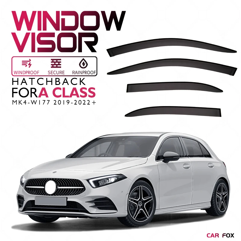

4 шт./комплект, Пластиковые оконные козырьки для MERCEDES BE-NZ A Class W169 2004-2012 W176 2013-2018