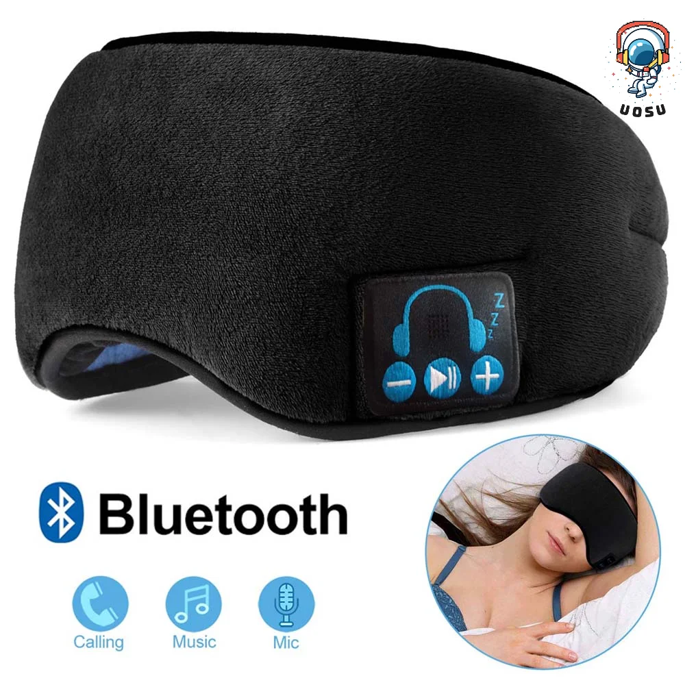 

Bluetooth-маска для сна и музыки, Затемняющая маска для глаз, повязка на глаза, наушники, гарнитура с микрофоном, повязка на голову, полное затене...