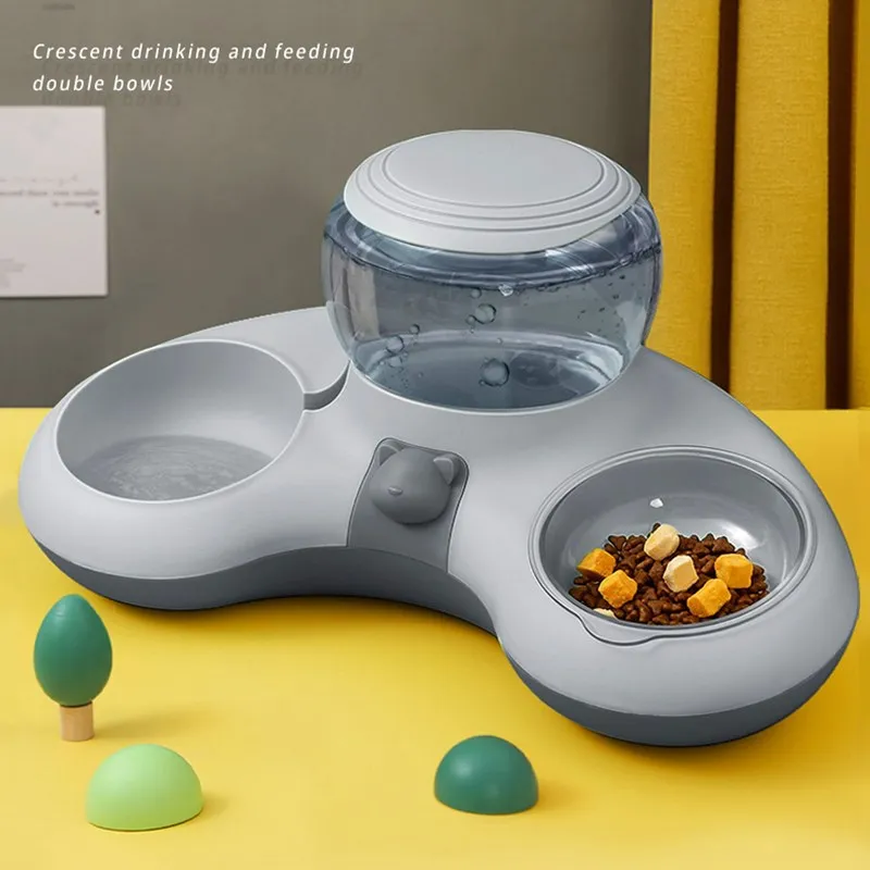 

Cat Automatic Feeder Dog Drinking Pet Large Capacity Bowl Dry And Wet Separation Transparent Visual Feeder Dog Bowl