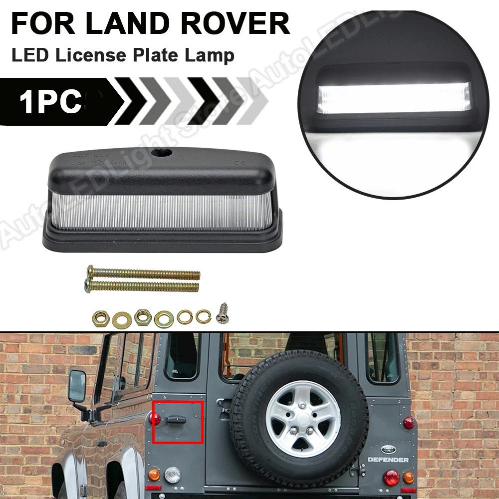 

For Land Rover Series 2A 3 Defender 90 /110 /130 All Models LED License Plate Light No Error 1PC 3W White Number Plate Lamp