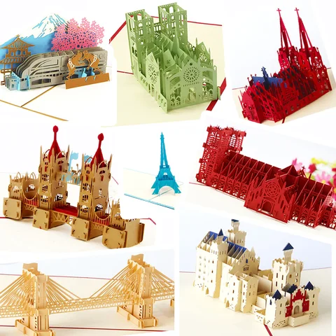 3D открытка с мировыми достопримечательностями parehope