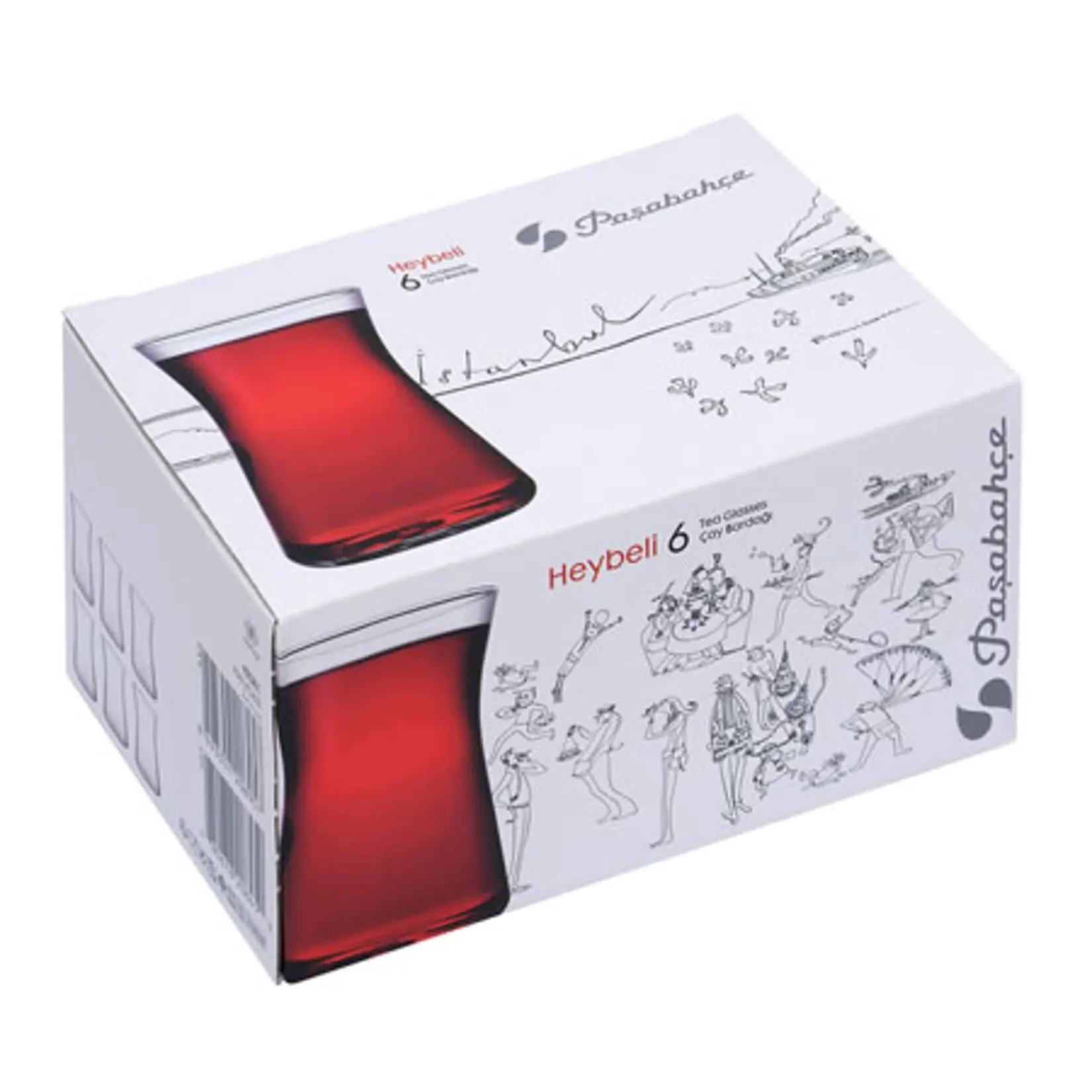 

Tea Cup Set 6 Parça Pasabahce Heybeli Simple 170 ml Restaurant Hotel Special Occasions Kullanmalık Stylish Design Fast shipping