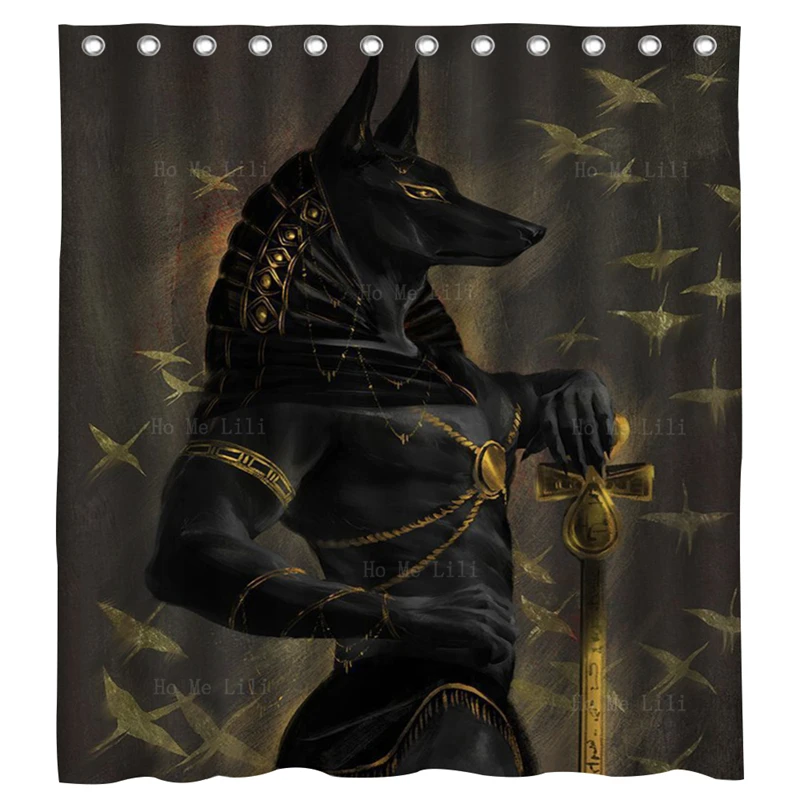 

Bastet The Cat Goddess Of Ancient Egyptian Religion Anubis Mythology Gods Waterproof Shower Curtain By Ho Me Lili With Hooks