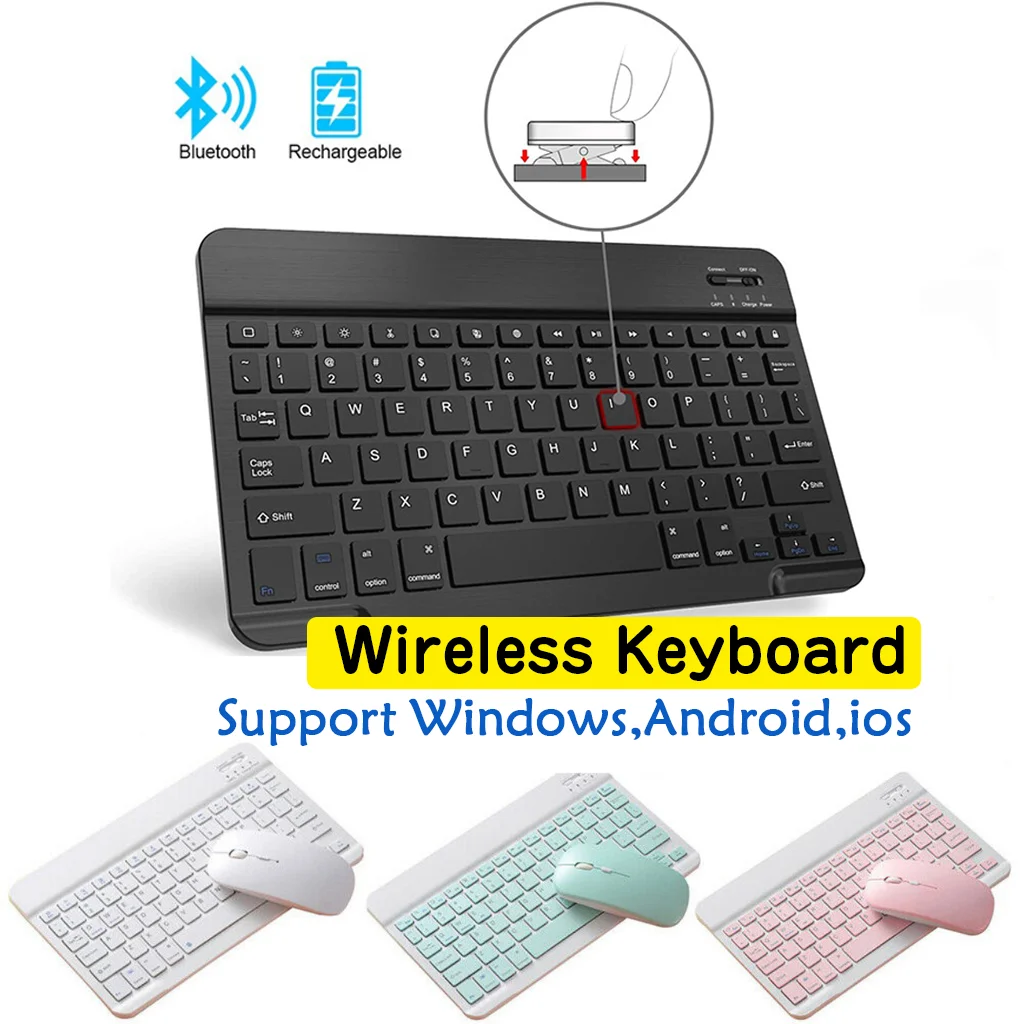 Teclado sem Fio Bluetooth Teclado Mágico para Ipad Mini6 Ipad Pro 2022 11 12.9 10.5 10.9 Bluetooth Teclado Mouse