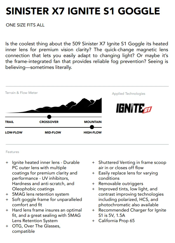 Очки 509 Sinister XL7 S1 с подогревом Orange Pop F02012900-000-401